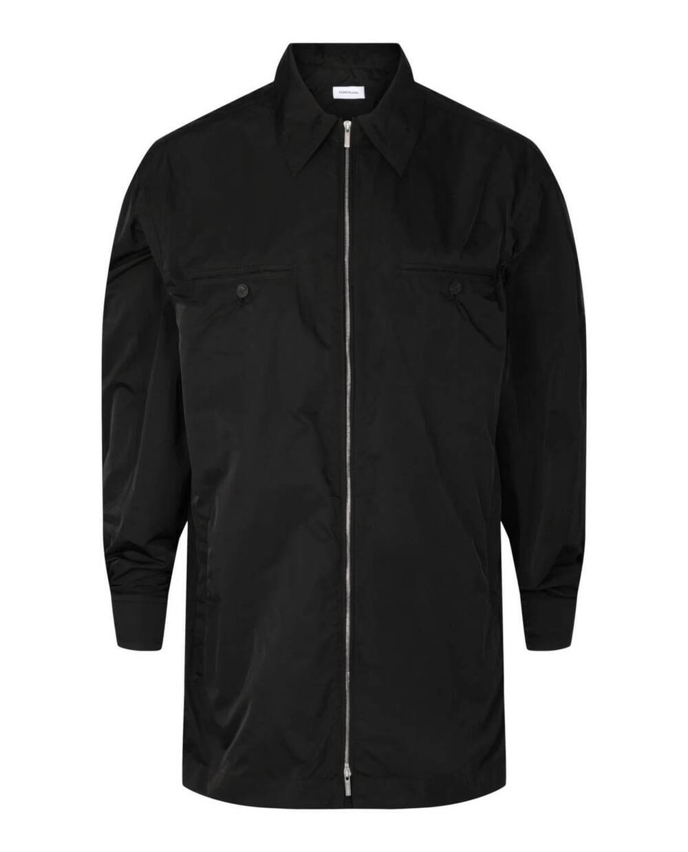 NEW SALVATORE FERRAGAMO men's zip-up windbreaker with removable hood in black